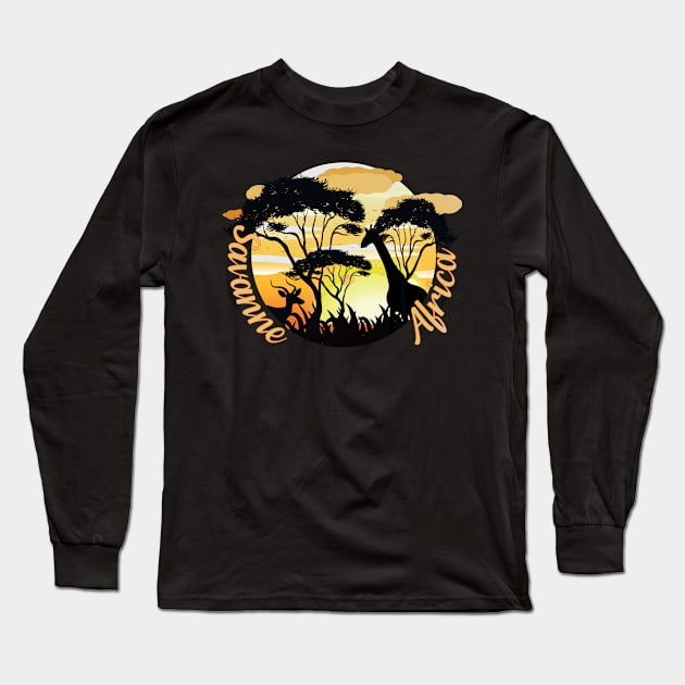 Giraffe in der Savanne von Afrika Long Sleeve T-Shirt by Chipity-Design